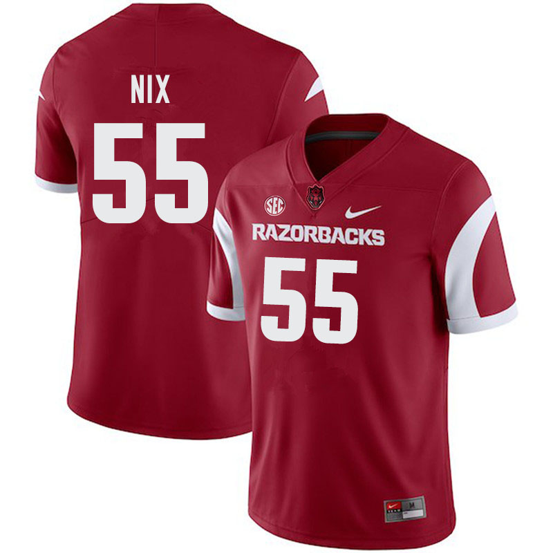 Men #55 Austin Nix Arkansas Razorbacks College Football Jerseys-Cardinal